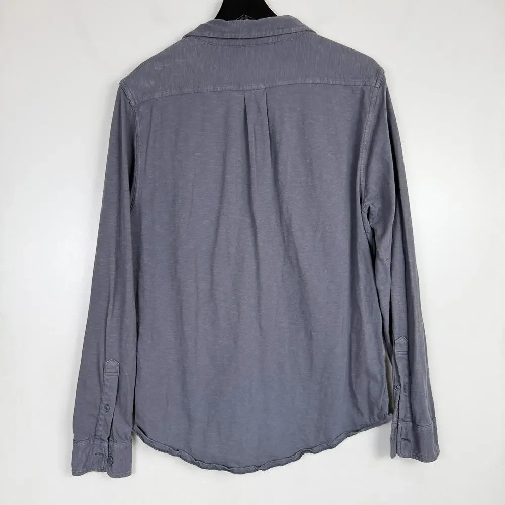 J.Crew Mens Garment-dyed Harbor Button Up Shirt Gray Cotton - M